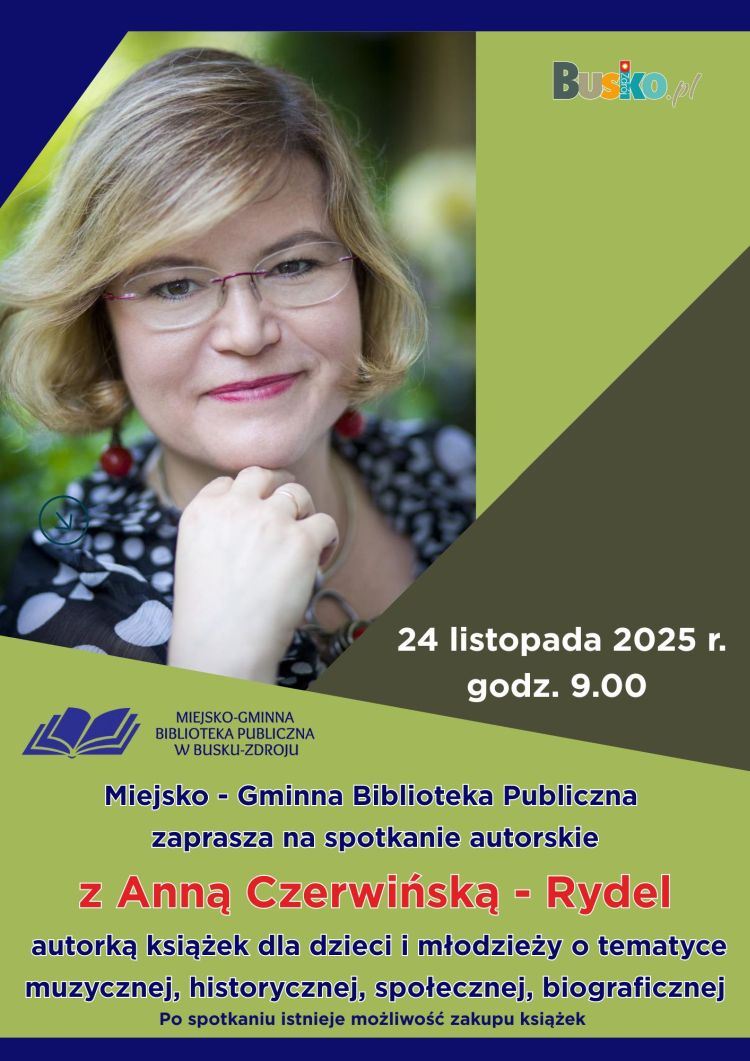 Plakat spotkanie autorskie A. Czerwińska - Rydel